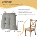 Non Slip Chair Cushions for Dining Chairs Set of 4 Kitchen Chair Cushions 18"x18"x3" Turfted Chair Pads Comfortable and Soft Seat Cushion with Ties, Light Grey by CozyNest Decor