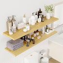 55" Floating Shelves for Wall, 12" Deep Slim Oak Floating Shelves, Wall-Mounted Shelves for Bedroom, Living Room, Kitchen, Bathroom - Set of 2 by CozyNest Decor