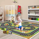 Kids Rug Play mat Playroom Rugs Car Rugs for Kids Toy Cars Race Track for Classroom Rug (Race-Brown, 5.2x7.9ft) by CozyNest Decor
