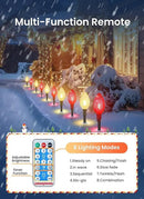 Minetom Solar Double C9 Strawberry Christmas Pathway Lights Outdoor -16FT 10 LED C9 Christmas Lights Outdoor with Timer,8 Modes,Solar Christmas Outdoor Decorations for Lawn Outside, Red & Warm White by GreenHaven Gardens