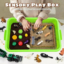 69 PCS Farm Sensory Bin Toys Playset, Sandboxes with Sand, Farmer Tractor & Farm Animals Figures Toys for Kids 3 4 5, Gifts for 6 7 Years Old Boys Girls Toddlers by GreenHaven Gardens