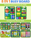 Exorany Busy Board Montessori Toys for Toddler Boy & Girl Birthday Gifts, Busy Book Learning Sensory Toys for Toddlers, Toddler Travel Toy Educational Activities Learn Fine Motor Skills by TinyTreasures Baby Boutique