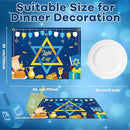 Hanukkah Placemats Set of 6 Festival of Lights Table Mats Plastic Passover Recyclable Place Mats Washable Holiday Table Decoration for Indoor Outdoor Hanukkah Party Kitchen Dining by CozyNest Decor