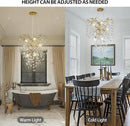 Modern Gold Crystal Tree Branches Chandelier,21 Inchs 6 Lights Modern Round K9 Crystal Chandeliers for Dining Room, Bedroom, Living Room, Foyer,Kitchen Island by CozyNest Decor