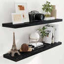 Fun Memories Floating Shelves 48 Inch Set of 2, Black 48 x 9 Wall Shelves for Home Decor Storage, Rustic Wood Floating Shelf for Wall, 9 Inch Deep Shelving for Bathroom, Living Room, Kitchen by CozyNest Decor