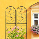 Metal Garden Trellis Rustproof Trellis for Climbing Plants Outdoor Flower Support Bird Deco (Black-2 Pack, 71"x19.7") by GreenHaven Gardens