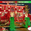 JMEXSUSS 200 LED Christmas String Lights Outdoor, Red & Green Christmas Lights Clear Wire, 11 Modes Connectable Twinkle String Lights Plug in for Christmas Halloween Garden Home Decorations by GreenHaven Gardens