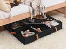 StorageWorks Shoe Organizer Under Bed for Closet, 2-Pack Ultra-thick Fabric Shoe Storage Containers with Bottom Support and Adjustable Dividers, Fits up to 24 Pairs, Black by CozyNest Decor