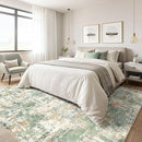 Area Rugs 9x12 Living Room: Washable Large Abstract Soft Green Rug Stain Resistant Indoor Floor Non-Slip Accent Carpet for Men Modern Home Enthusiasts Aged 25-45 - Bedroom Office Playroom by TinyTreasures Baby Boutique