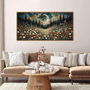 HPINUB Wildflower Moon Pine Tree Framed Canvas Wall Art Set,Nature Forest Wall Decor,Mystical Starry Night Artwork Rustic Mountain Landscape Art Print for Living Room,Bedroom,Office-20 x40 by CozyNest Decor