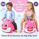 JITTERYGIT Baby Shark Bouncy Hopper - Musical Plush Toy for Kids and Toddlers - Mommy Shark (Pink) by TinyTreasures Baby Boutique