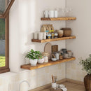 Axeman 40 inch Floating Shelves for Wall - 8'' D Live Edge Rustic Solid Elm Wood Floating Shelves Wall Mounted, Wall Shelves with Invisible Bracket for Living Room Bedroom Kitchen, 1 Pc Natural by CozyNest Decor