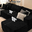 ovios 104" Cloud Sectional Couch with L-Shape Chaise,Modern Modular Sofa with Deep Seat, Upholstered Couches for Living Room Bedroom,No Assembly Required, Black (Corduroy Fabric) by CozyNest Decor