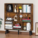 LEYAOYAO 8 Cube Bookshelf,3 Tier Bookcase with Legs,Rustic Brown Mid-Century Modern Bookshelves,Large Open Storage Organizer Shelf, Wooden Book Case by CozyNest Decor