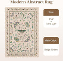 6x9 Rugs for Living Room with Insect Print - Bug Rug Non-Silp Stain Resistant Soft Carpet for Bedroom, Low Pile Ultra-Thin Machine Washable Carpet for Dining Room, Kids Nursery, Office (6'x9' Beige) by TinyTreasures Baby Boutique