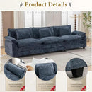 URRED Modular Sectional Sofa Comfy Cloud Couch, Modern Chenille Sofa Sleeper Deep Seat Couches with Ottoman/Pillows for Living Room (Blue, 117'') by CozyNest Decor