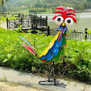 Natelf Outdoor Wacky Metal Rooster Yard Statue Decoration Roosters Decor Garden Statues Chicken Figurine Outside Decorations for Courtyard by GreenHaven Gardens