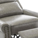 UIXE Pushback Recliner Chair, Faux Leather Armchair Push Back Accent Chair, Rivet Trim Club Chair Home Theater Overstuffed Single Sofa Reading Seat for Living Room, Gray by CozyNest Decor