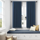 Navy Blackout Curtains 72 Inches Long for Bedroom Navy Blue Room Darkening Thermal Insulating Window Black Out Linen Nautical Curtains for Living Room Nursery 52x72 Inch Length 2 Panel Back Tab Pocket by CozyNest Decor