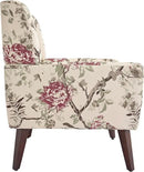 UIXE Floral Accent Chair, Modern Upholstered Armchair in Fabric for Living Room, Comfy Club Arm Chairs Single Sofa Button Tufted Bedroom Reading Seat - Pattern Floral, Set of 2 by CozyNest Decor