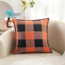 decorUhome Fall Orange and Black Decorative Throw Pillow Covers 18x18 Set of 2, Buffalo Plaid Check Farmhouse Cushion Covers with Stitched Edge for Autumn Harvest Couch Sofa Bed Home Decor by CozyNest Decor