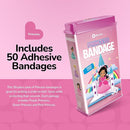 BioSwiss Bandages, Princess Shaped Self Adhesive Bandage, Latex Free Sterile Wound Care, Fun First Aid Kit Supplies for Kids, 50 Count by TinyTreasures Baby Boutique