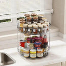 LAMU 2 Pack 2 Tier Lazy Susan Turntable Organizer 12'' Rotating Spice Rack Organization for Cabinet, Kitchen, Pantry, Countertop, Bathroom, Vanity, Medicine Cabinet Organizer, Grey by CozyNest Decor