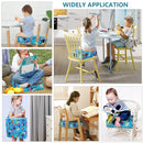 Toddler Booster Seat for Dining Table,4 Inches Washable Double Safer Straps Non-Slip Bottom Booster Seat for Kids, Portable Travel High Density Sponge Detachable Increasing Cushion for Child by TinyTreasures Baby Boutique