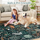 OJIA Jungle Print 8x10 Rugs for Living Room, Green Soft Bedroom Rug Washable Area Rugs 8x10, Modern Dining Room Rug Stain Resistant Floor Carpet for Playroom Kids Nursery Office, Green by TinyTreasures Baby Boutique
