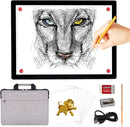 A4 Rechargeable Light Pad with Carry Bag, KOBAIBAN Wireless Magnetic Tracing Light Box, 5-Level Brightness LED Light Tablet Board, Cordless Battery Powered Light Drawing Table for DIY Diamond Painting by TinyTreasures Baby Boutique