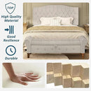 Storage Ottoman Bench for Bedroom, Linen 52" End of Bed Bench with Rolled Arms Upholstered Ottoman Bench Fit for Bedroom, Living Room, Entryway, Linen Gray by CozyNest Decor