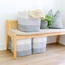 NaturalCozy 13x15x13 Kallax Storage Cubes Bins, 3 Pack | Cotton Rope Cube Storage Bin Woven Baskets for Organizing | Kallax Insert Storage Baskets for Shelves Organizer, Kids Toy, Closet Baby Nursery by TinyTreasures Baby Boutique