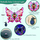 Solar Garden Light, Metal Butterfly Wall Art, 19" Large Hanging Decor for Garden Patio Fences Porch Yard Art Outdoor Wall Decor, Weatherproof Decorative Lighting, Housewarming Wedding Birthday Gift by CozyNest Decor