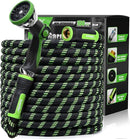RAINPOINT Metal Garden Hoses for Yard 100 ft - No-kink 304 Water Hose 100ft with 10 mode Nozzle - Brass Connection, Swivel Handle, Flexible Hose,Lightweight, Puncture by GreenHaven Gardens