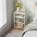 4-Layer Fruit Basket Kitchen Food Storage Organizer and Storage Rack, Stackable Storage cart with Desktop, Pull-Out Hollow Metal Storage Basket, liding Out Storage,White by CozyNest Decor