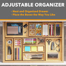 SpaceAid 14-Piece Bamboo Drawer Organizer Storage Boxes Set, Wood Tray Junk Drawer Organizers Multi-Use Divider Bins for Kitchen, Bathroom, Office Desk and Makeup Organization (14 Pack, Natural) by CozyNest Decor