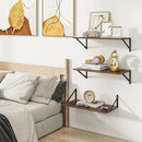 Heimlove 24" W x 12" D Wall Shelves for Books, 12 Inch Deep Floating Shelves Set of 3, Wide Floating Bookshelf with Metal Bracket for Living Room, Kitchen, Office, Bedroom and Decor Storage - Walnut by CozyNest Decor