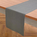 Solino Home Linen Steel Gray Hemstitch Table Runner 48 Inches - 100% Pure Linen Small Table Runner 14 x 48 Inch Ideal for Dresser and Coffee Tables - Classic Hemstitch - Fall, Autumn, Halloween by CozyNest Decor