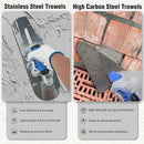 10PCS Concrete Trowel Set, Masonry Hand Tool Set Includes Large Flat Finishing and Pool Trowel, Wood Float, Concrete Edger and Groover, Margin Gauging, Wire Twister, Gloves & Carry Bag by GreenHaven Gardens