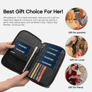 RFID Blocking Family Passport Holder Wallet 6,Premium Leather Travel Document Organizer for Women and Men,Travel Wallet for Credit Card by TinyTreasures Baby Boutique