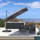 PURPLE LEAF 8.8' X 8.8' Left-right Tilt Patio Umbrella with Base Outdoor Cantilever Swivel Square Umbrella Aluminum Offset Umbrella with 360-degree Rotation for Garden Deck Pool Patio Light Grey by GreenHaven Gardens