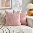 Fancy Homi 2 Packs Blush Pink Samll Decorative Throw Pillow Covers 14x14 Inch with for Couch Bed Sofa, Rustic Farmhouse Boho Home Decor, Soft Corss Patchwork Corduroy Square Cushion Case 35x35 cm by CozyNest Decor