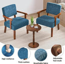 Accent Chair Set of 2 with Table, Living Room Chairs with Soft Seat and Armrests for Living Room Bedroom Reading Room Waiting Room, Lake Blue (AC01) by CozyNest Decor