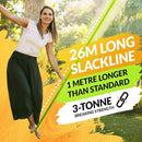 85ft Slackline Kit for Kids and Adults | Beginner Friendly Slackline | Slack Line Set with Tree Protectors, Cotton Carry Bag & Steel Ratchet | Outdoor Gym for Kids by TinyTreasures Baby Boutique
