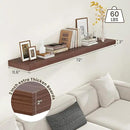 12 Inch Deep Floating Shelves for Wall | 72W x 12D Floating Shelves Set of 1 | Rustic Walnut Long Floating Shelves for Living Room Bathroom Laundry Room Bedroom Kitchen Home Office by CozyNest Decor