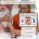 Inkless Hand and Footprint Kit, Baby Keepsake Plaque & Baby Shower Gifts - Ideal as Mom To Be Gift, Nursery Picture Frames, Clean Touch Hand and Footprint Kit (Style 1 - Design 4) by TinyTreasures Baby Boutique