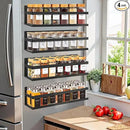 Magnetic Spice Rack Organizer for Fridge Seasoning Organizer for Kitchen Storage With Screw Magnetic Shelf for Oven, RV,Garage,Bathroom(Black, 4pack) by CozyNest Decor