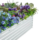 12x4x1.5FT Galvanized Raised Garden Beds Kit Large Outdoor Metal Gardening Planter Box for Vegetable Elevated Flower Herbs, Silver by GreenHaven Gardens