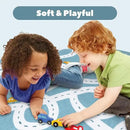 STARUIA Large Kids Playroom Rug, 4'x6' Washable Road Rug for Nursery, Non-Slip Fun Area Rugs for Kids Room, Blue Car Rugs Play Mat Soft Baby Carpet for Boys Girls Dorm Toy Room Tent by CozyNest Decor