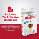 BioSwiss Bandages, Ice Cream Shaped Self Adhesive Bandage, Latex Free Sterile Wound Care, Fun First Aid Kit Supplies for Kids, 24 Count by TinyTreasures Baby Boutique